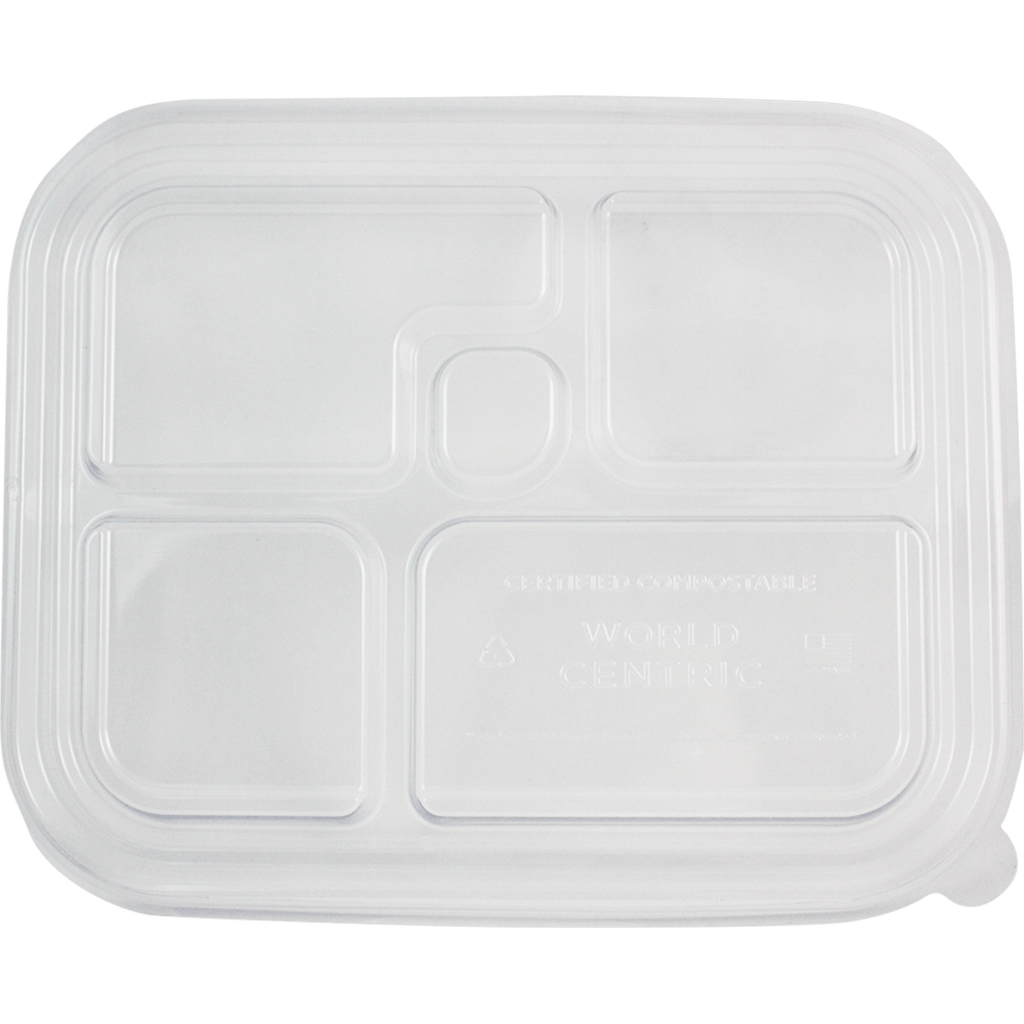 World Centric LID PLA - Bento Sushi Box, 5-Compt (QTY:300)