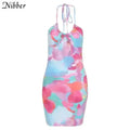 Tie Die Sheer Halter Beach Dress