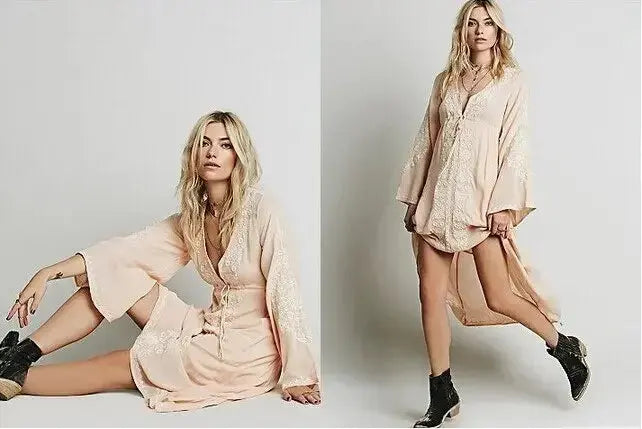 Vintage Floral Cotton Boho Dress