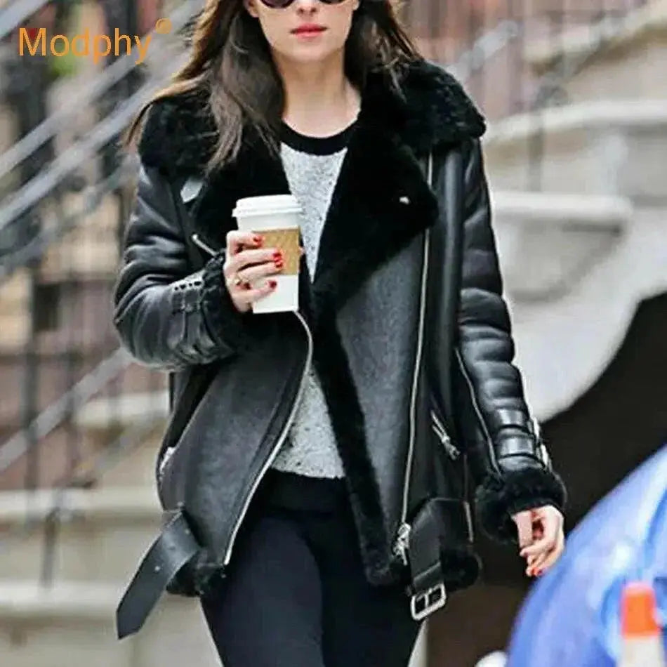Warm Winter Faux Leather Jacket
