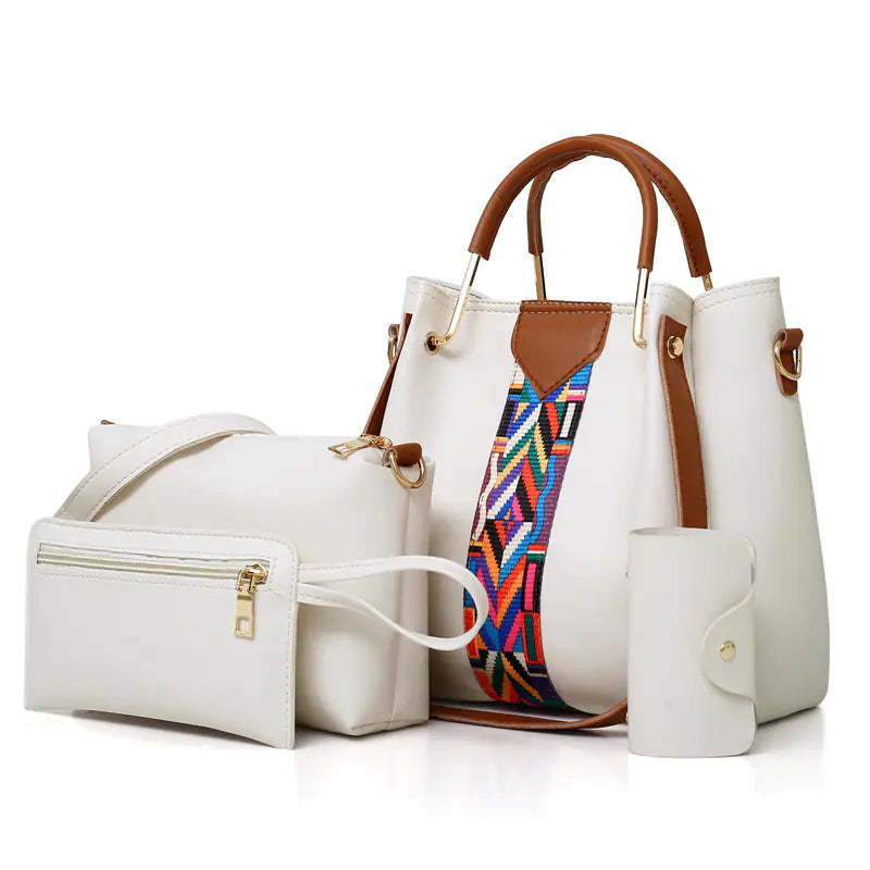 Fashionable Women's Handbag Set with Shoulder Bag (4 Pcs)