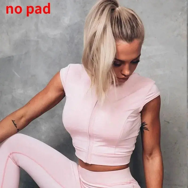 Yoga Top with Zipper Front