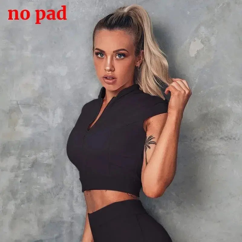Yoga Top with Zipper Front