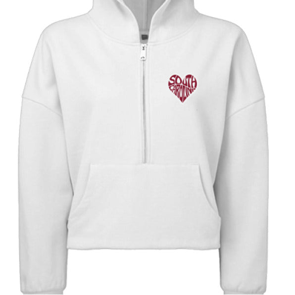 South Carolina Half-Zip Cropped Hooded Sweatshirt