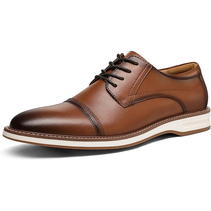 Meridos Mens Size 10 Chestnut Brown Faux Leather Lace Up Wingtip Oxford Shoes