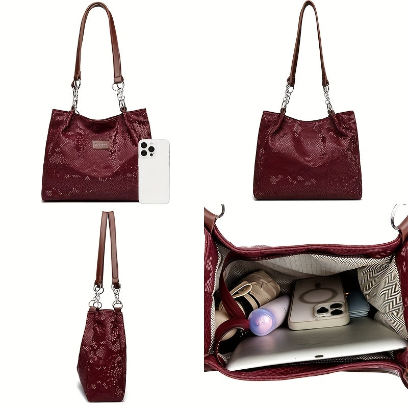 Perfect Lily Women's Snake Print Shoulder Bag
