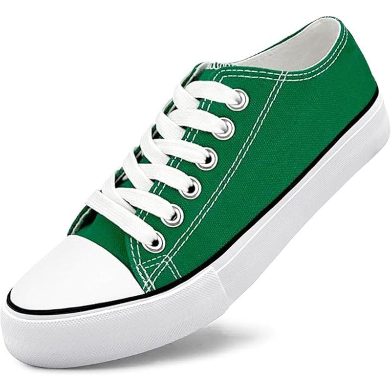 Mens Size 12 Green Sneakers Low Top Lace Up Round Toe Canvas Casual Shoes