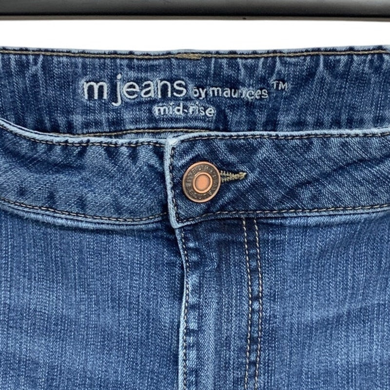 M Jeans by Maurices Womens 18W Regular Cotton Blend Mid Rise Denim Blue Jeans