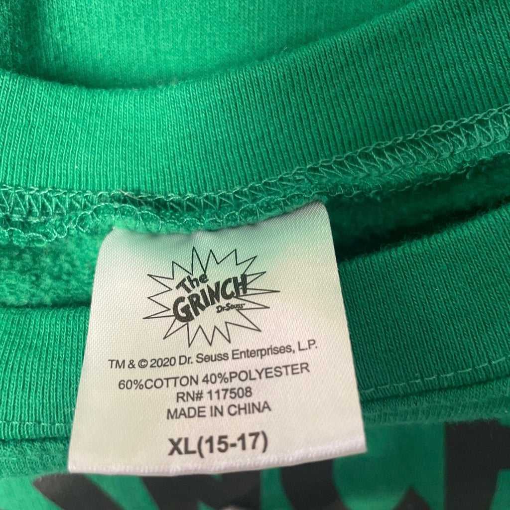 Dr Suess The Grinch Kids XL Christmas Long Sleeve Crew Neck Sweatshirt