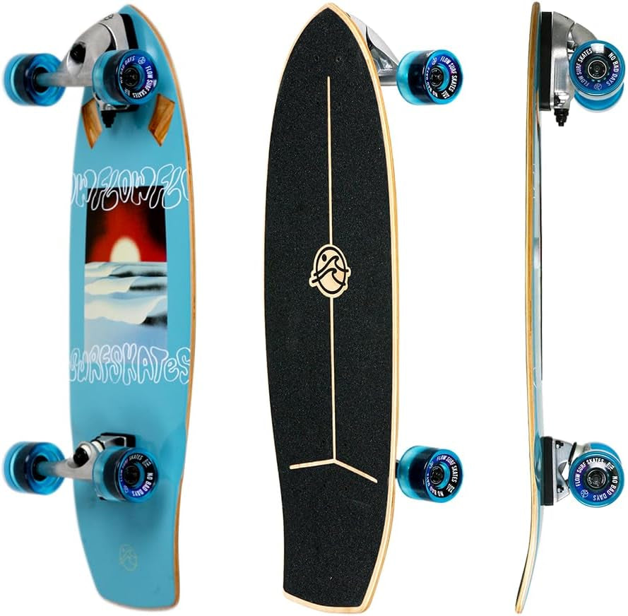 Cruiser - 29"X10" 7-Ply North American Maple Deck, Carving Truck, Fully Assembled, Supports up to 275 Lbs for Surf-Like Carving