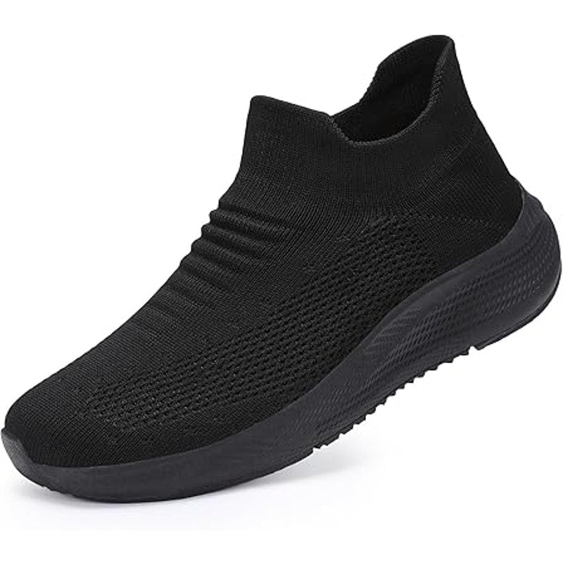 Shulook Womens Size 6.5 Black Mesh Slip On Breathable Comfort Walking Shoes