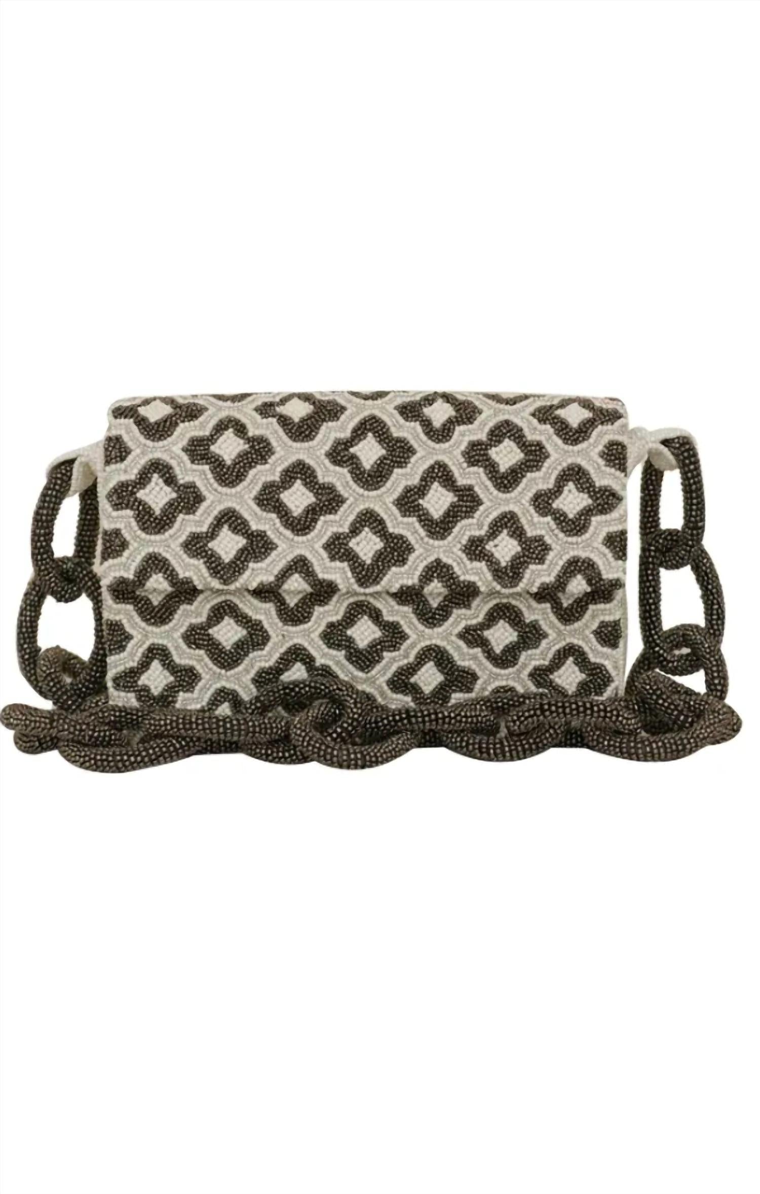 Women's Beaded Chain Link Shoulder Bag