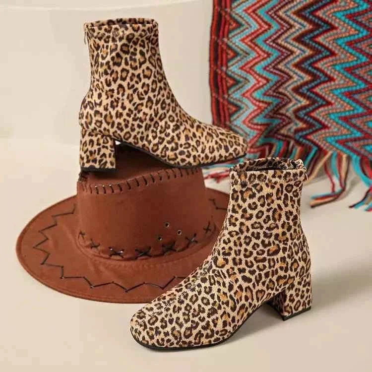 Stylish Chic Block Heel : Ankle Boots