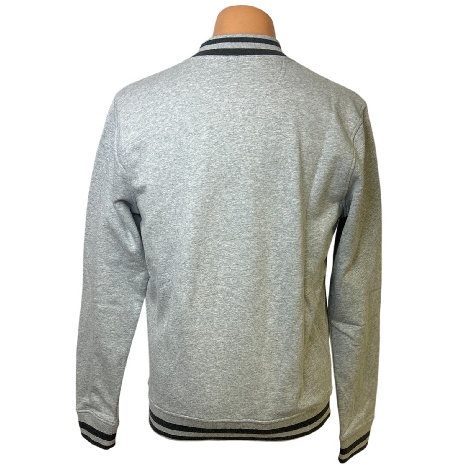 New Champion Unisex XL Gray Snap Up Hand Printed Dragonfly Bomber Jacket
