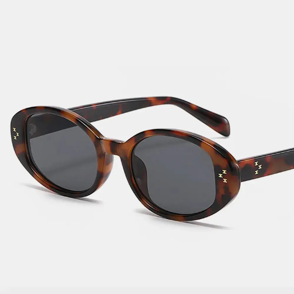 Tortoise Oval Polycarbonate UV400 Sunglasses
