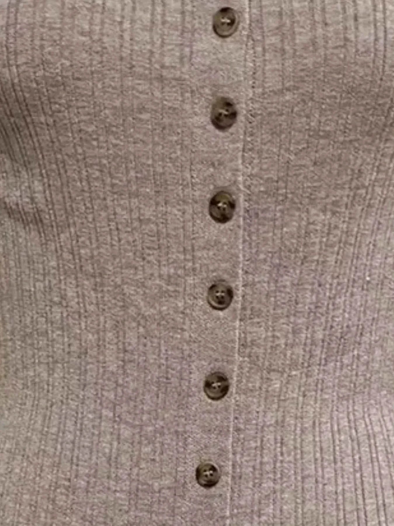 Stylish Ribbed Button-Front : Bodycon Dress