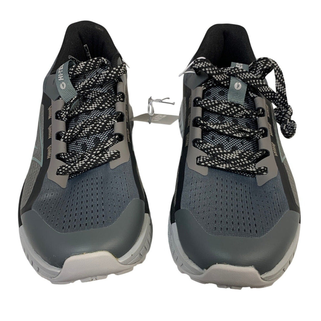Hi-Tec Mens Size 9 Black Gray Mesh Lace Up Athletic Running Tennis Shoes