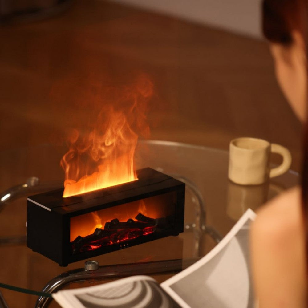 Fireplace Flame Humidifier – Ultrasonic Aromatherapy Diffuser with Realistic Fire Simulation