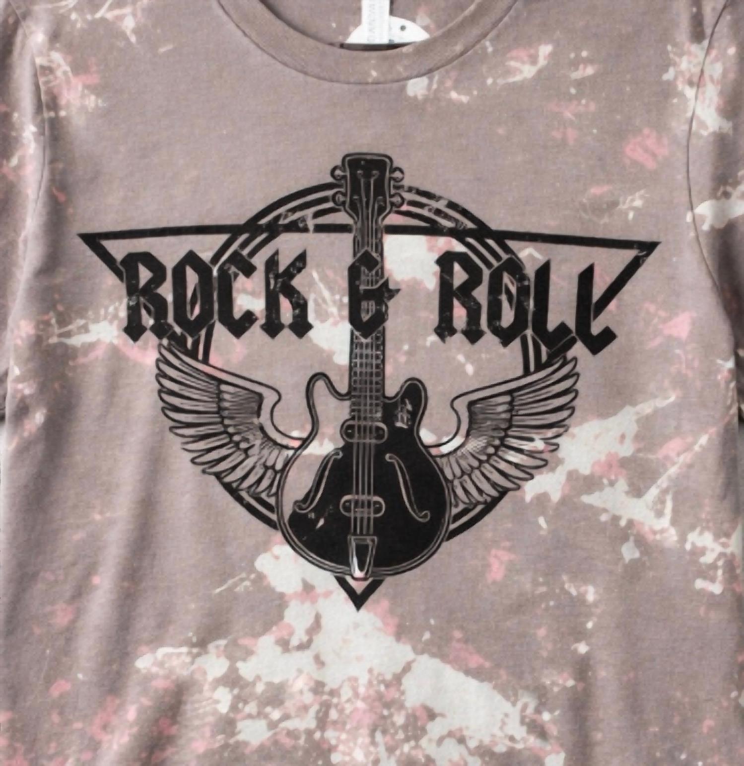 Unisex Rock And Roll Bleached Tee
