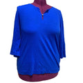 Jones New York Sport XXL 3/4 Sleeve 100% Cotton Gold Button Tee Shirt Blouse
