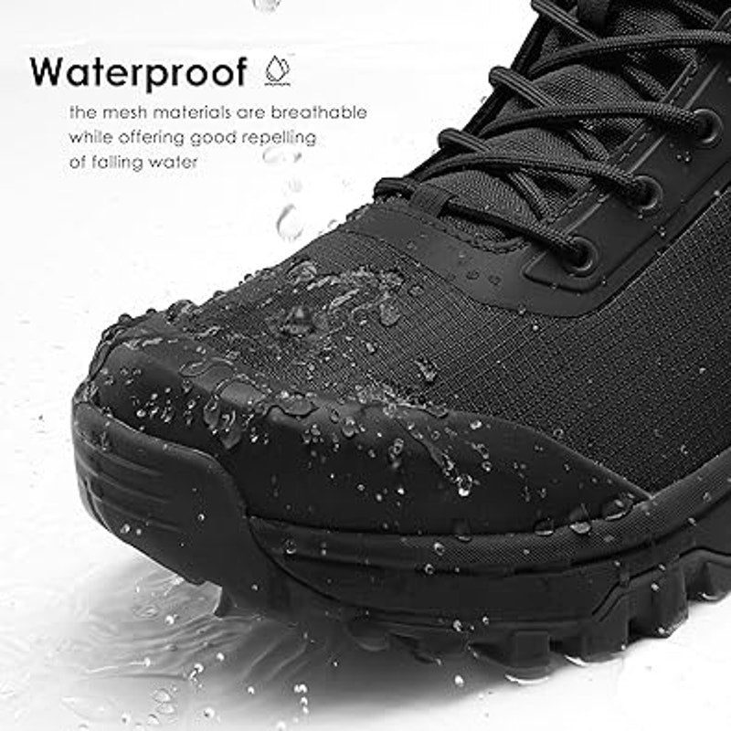 Coostar Mens Size 7 Black Lace Up Waterproof Lightweight Military Combat Boots
