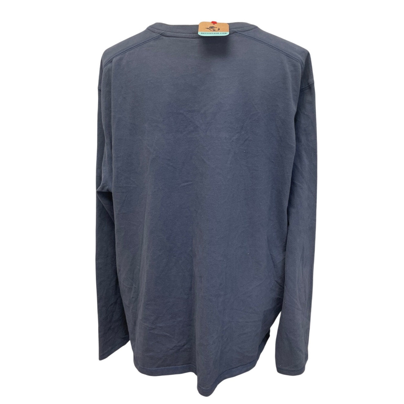 Hand Printed Upcycled Mens XXL Hydrangea Floral Long Sleeve Tee Shirt