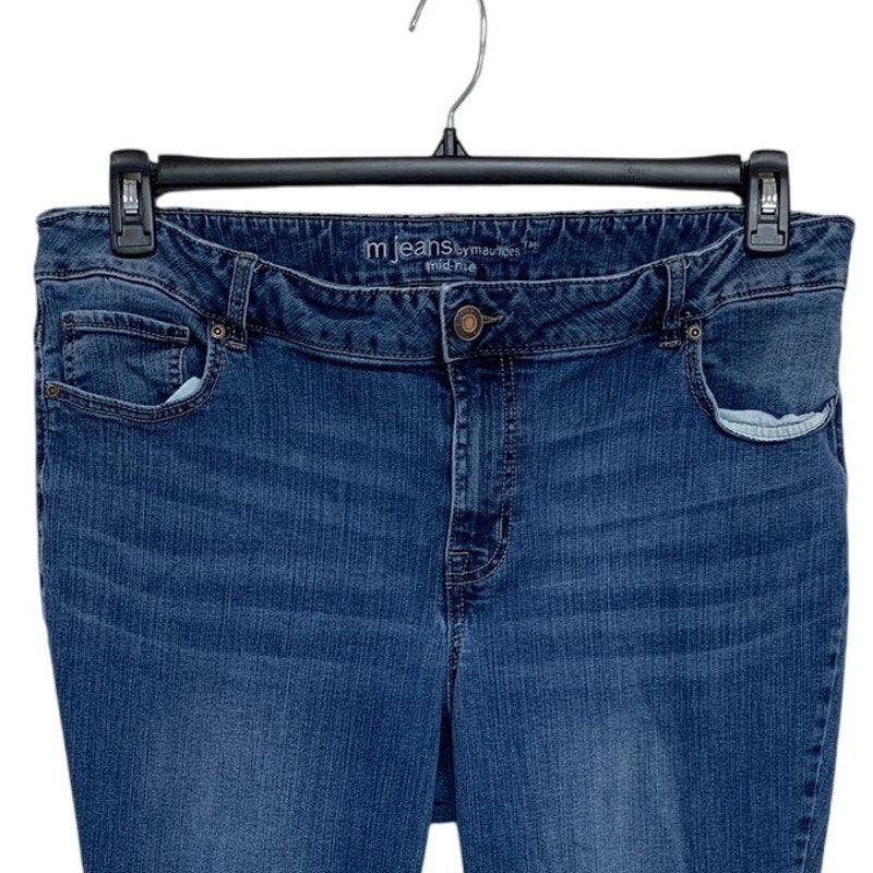 M Jeans by Maurices Womens 18W Regular Cotton Blend Mid Rise Denim Blue Jeans