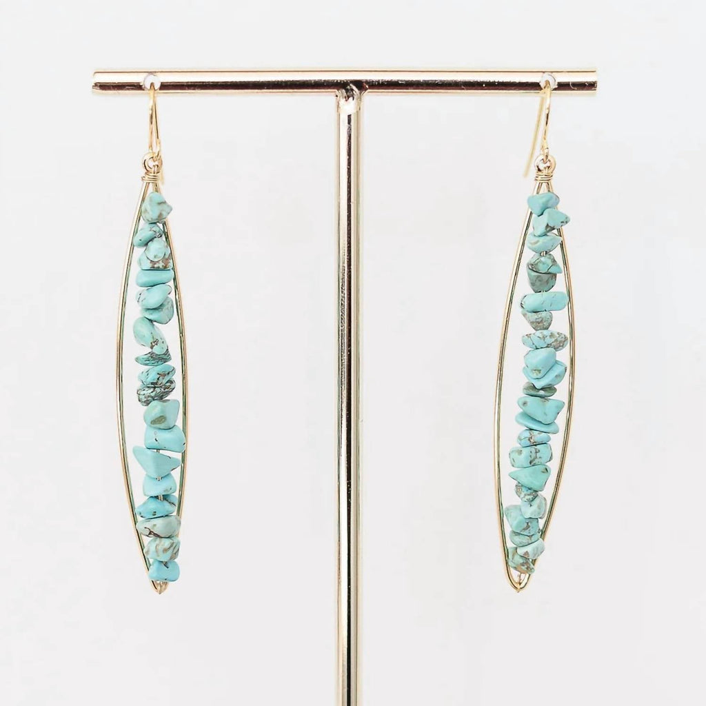 Women's Briggs Oblong With Turquoise Stones Earrings