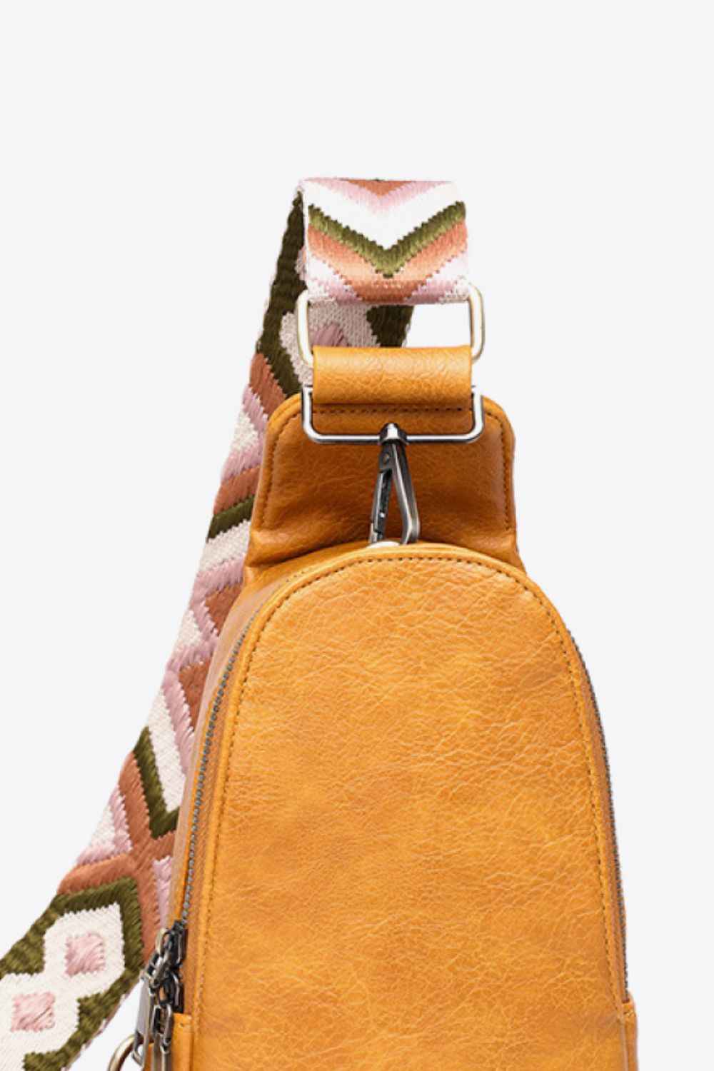 Random Pattern Adjustable Strap : Leather Sling Bag