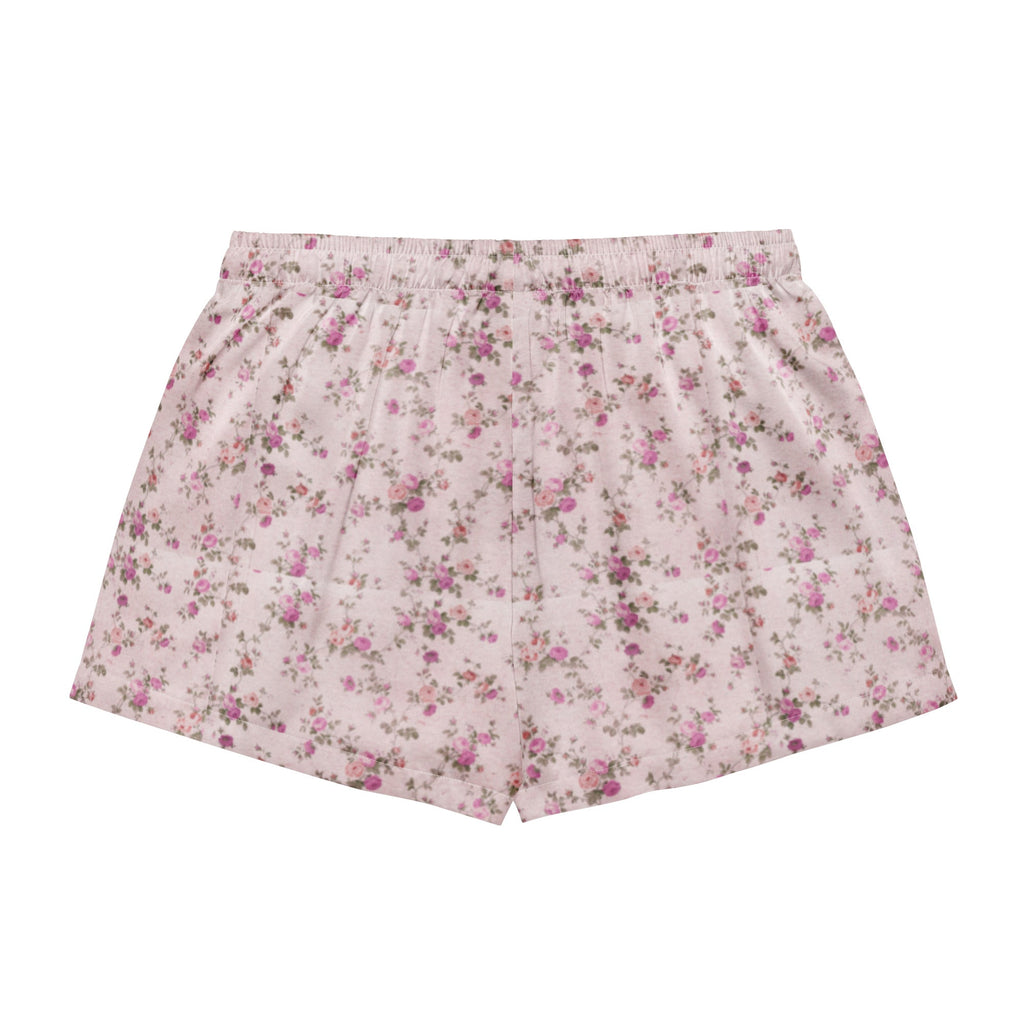 Customizable: Pink Floral Women’s Pajama Shorts