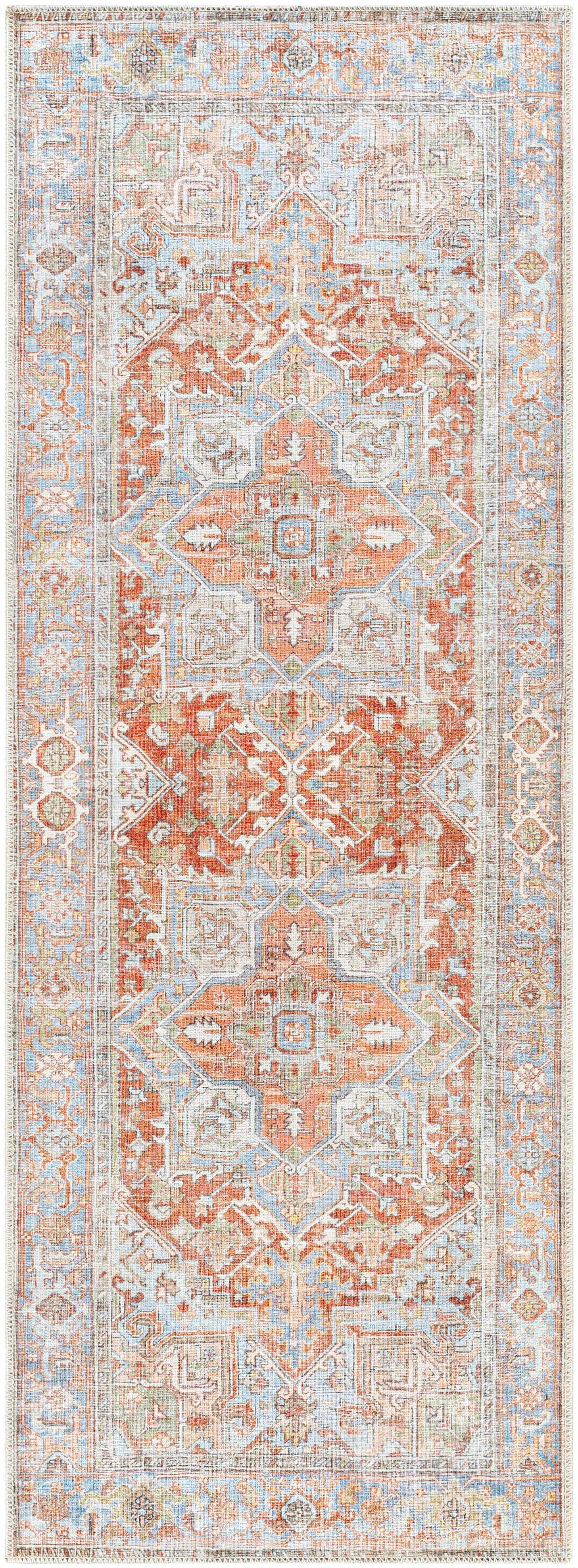 Maayon Medallion Rust Washable Area Rug