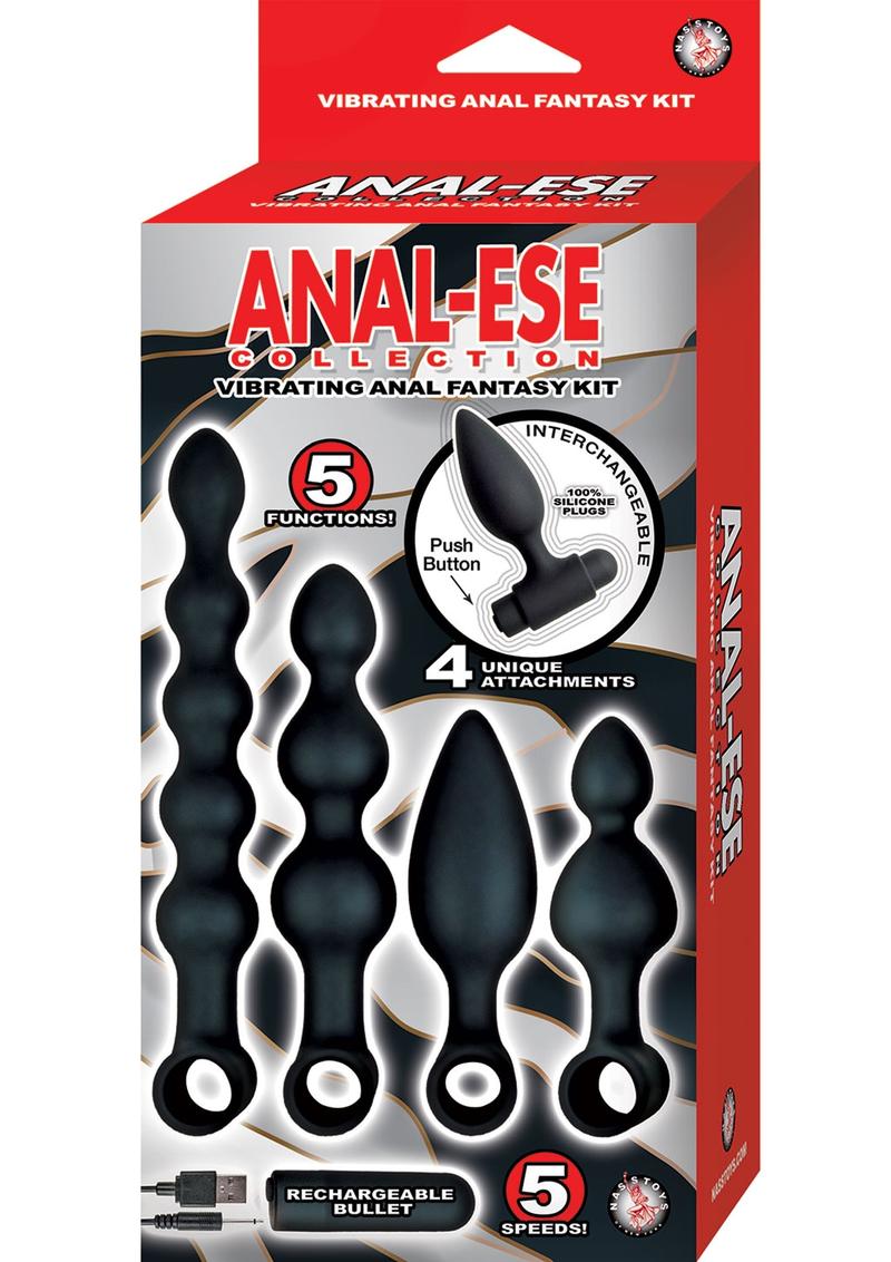 Anal-Ese Collection Silicone Rechargeable Vibrating Anal Fantasy Kit