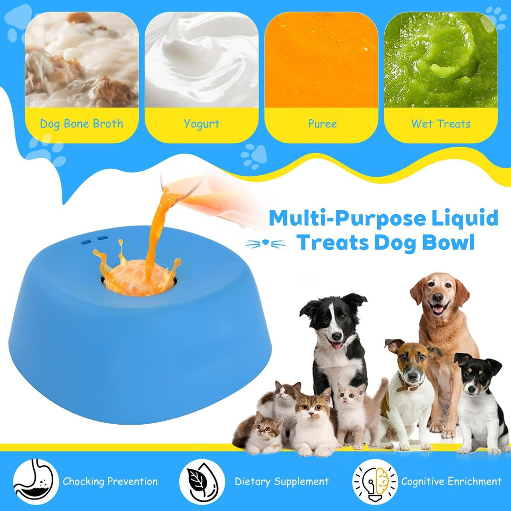 Pet Slow Feeder Licking Bowl – Anti-Choking Dog Slow Feed Bowl for Yogurt, Peanut Butter & Liquid Treats