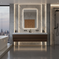 LED Bathroom Mirror – Geometric Backlit Vanity Mirror, Modern Lighted Wall Mirror
