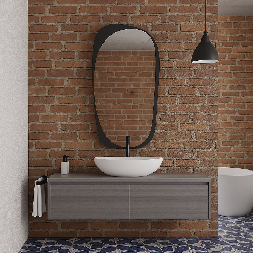 Modern Irregular Wall Mirror – Asymmetrical Black Frame