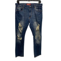 Arizona Jeans Mens 36X32 Flex Denim Slim Distressed Knee Straight Leg Blue Jeans