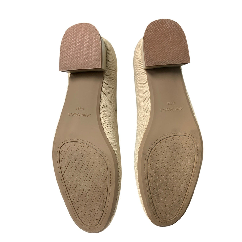 Jenn Ardor Womens Size 9.5 Tan Closed Toe Bow Low 1" Block Heel Slide On Shoes