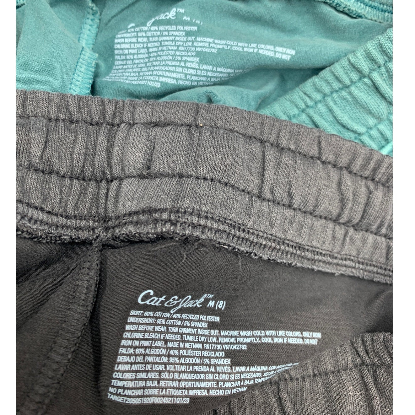 2 New Cat & Jack Girls Medium (8) Stretch PolyCotton Elastic Waist Short Skorts