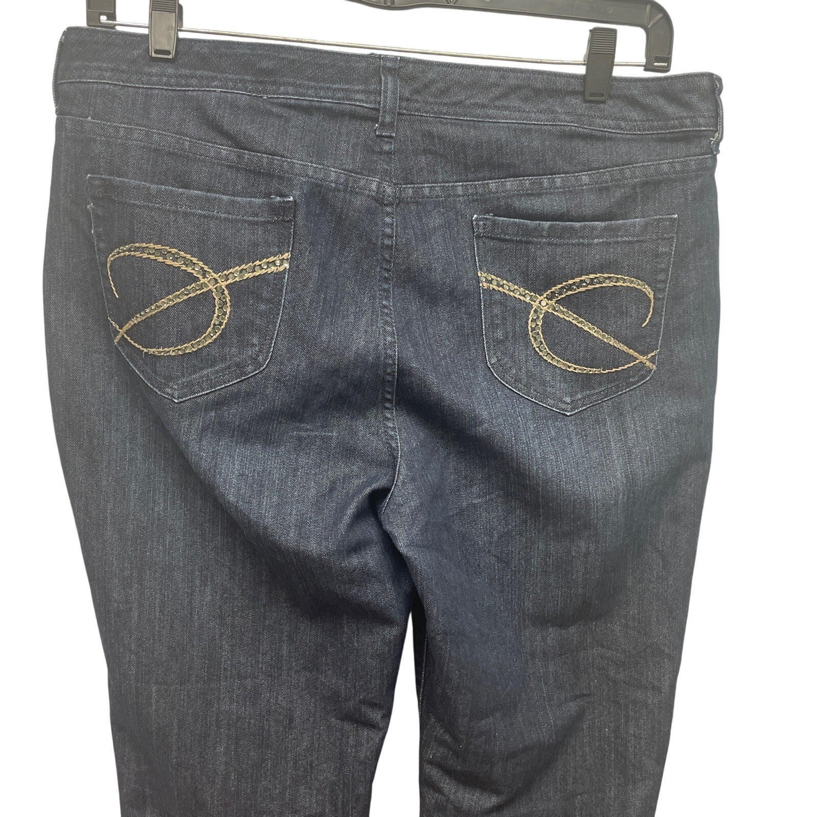 Chicos Platinum Size 3 16 Regular Alannis RG Stretch Cotton Denim Blue Jeans