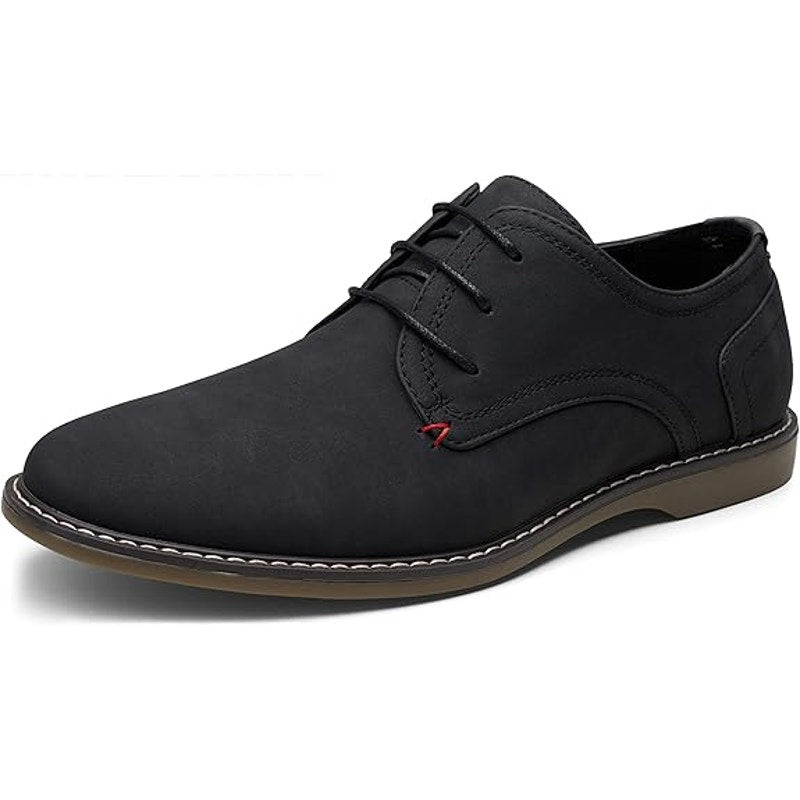Jousen Mens Size 10.5 Black Faux Suede Oxford Business Casual Laced Dress Shoes