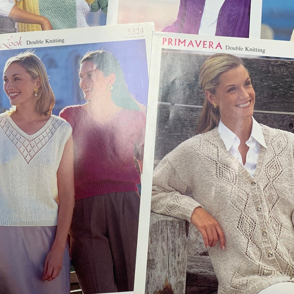 Lot of 50 New Women Men Kids Vintage 1990s 2000s Sweater Sock Knitting Patterns
