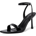 New Mostrin Womens 7 Black Open Toe Ankle Strap 4" Heel Stilletto Sandal Shoes