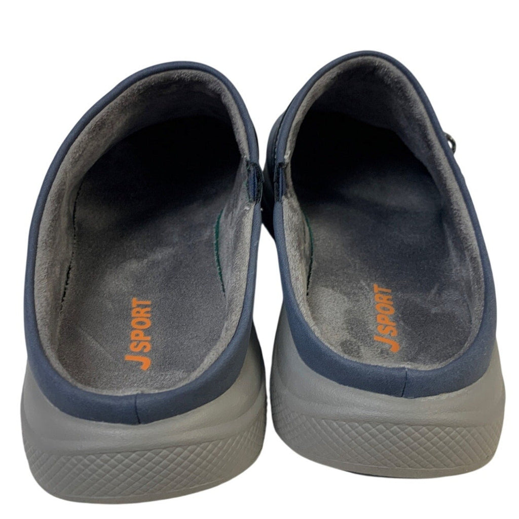 New In Box JSport Women Size 8 Blue Faux Leather Gina Slip On Clog Sneaker Shoes