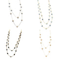 4 New Shiny Silver Gold Black Matte Waterfall Beaded Opera Length Necklace Lot