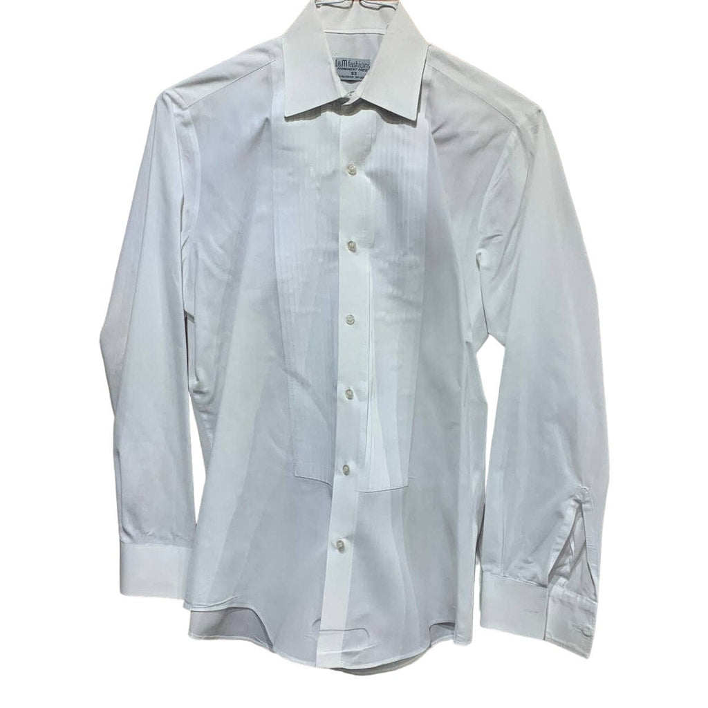 L & M Fashions Small Polycotton Long Sleeve 32/33 Mens White Formal Tuxedo Shirt