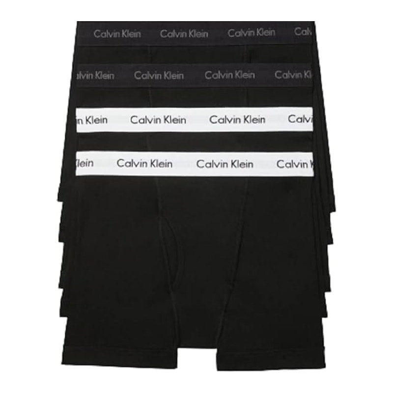 New 4 Pack Calvin Klein Mens Large Black 100% Cotton Boxer Briefs Underwear