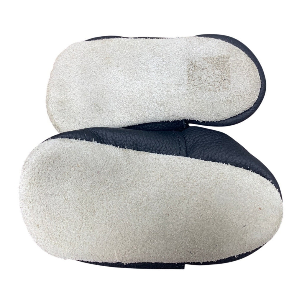 Mejale Baby Infant Size 6-12 Mos Black Slip On Soft Sole Leather Moccasins Shoes