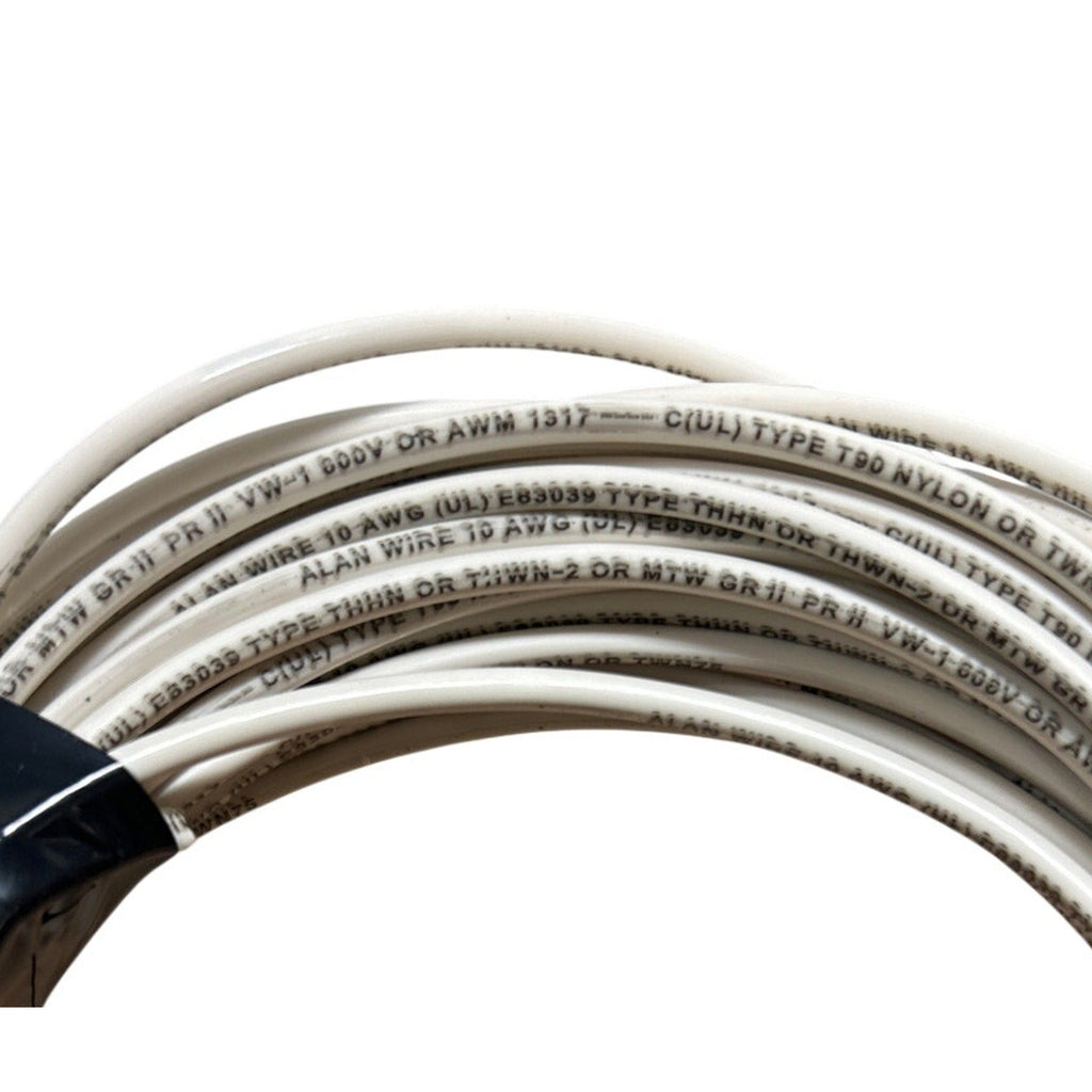 New 25’ White 10 AWG THHN THWN Stranded Copper Various Brands Wire - Open Box