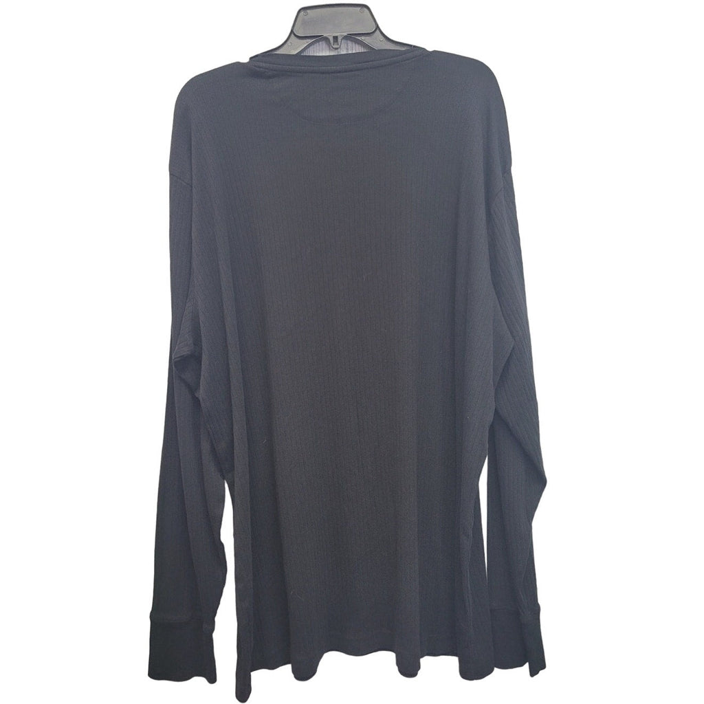 Lands End Mens XXLT 100% Cotton Long Sleeve Textured Stripe Henley Shirt