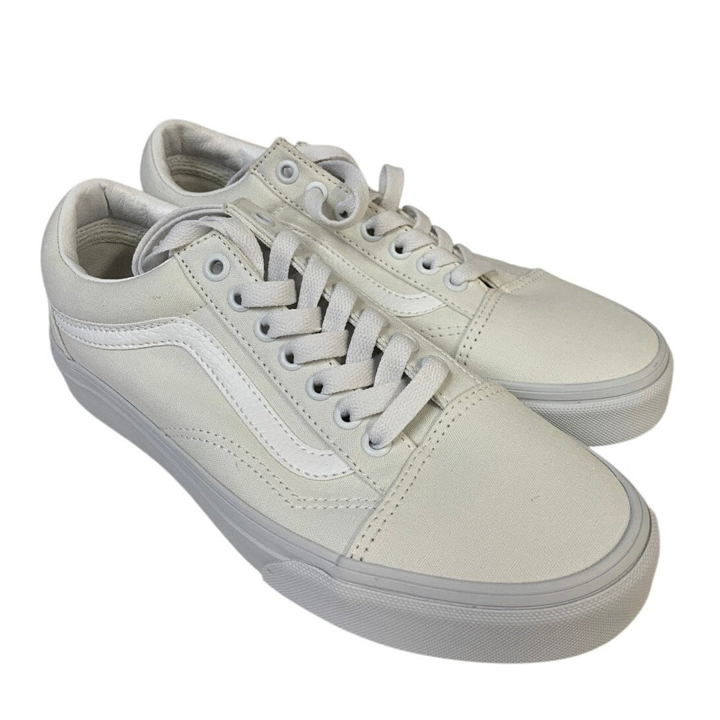 Vans Womens Size 8.5 White Old Skool Sneaker Lace Up Round Toe Low Top Shoes